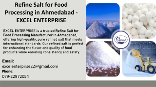 Refine Salt for Food Processing in Ahmedabad - EXCEL ENTERPRISE