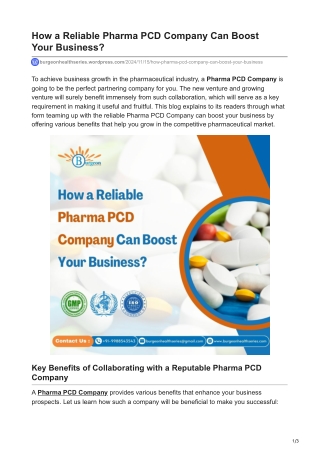 How Reliable Pharma PCD Company Can Boost Your Business?