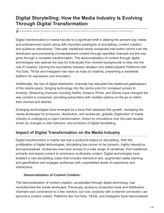 Digital Storytelling How the Media Industry Is Evolving Through Digital Transformation