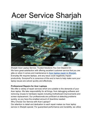 Acer Service Sharjah
