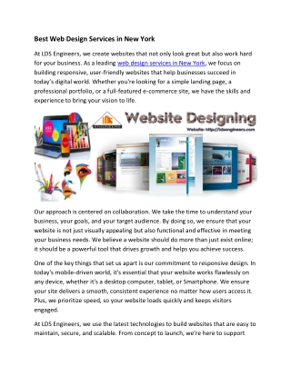 Best Web Design Services in New York