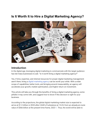 Is It Worth It to Hire a Digital Marketing Agency