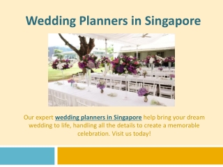 Wedding Planners in Singapore