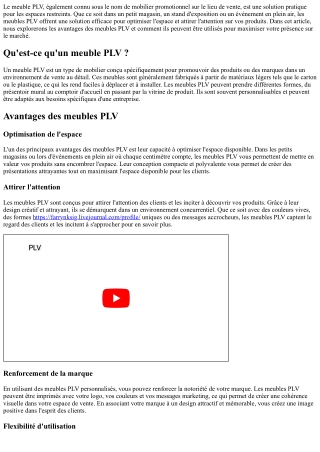 Meuble PLV : une solution pratique pour les espaces restreints