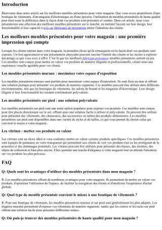 Les meilleurs meubles présentoirs pour votre magasin