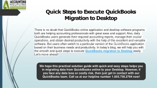 Step-by-Step guide for QuickBooks Migration To Desktop