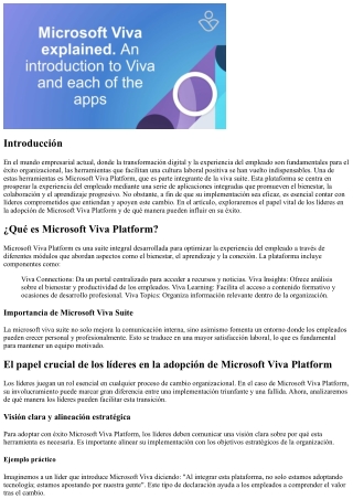 El papel crucial de los líderes en la adopción de Microsoft Viva Platform