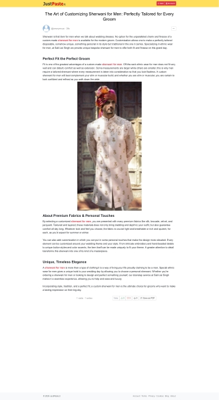 The Art of Customizing Sherwani for Men
