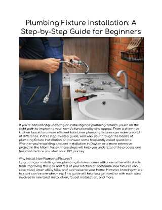 Plumbing Fixture Installation_ A Step-by-Step Guide for Beginners