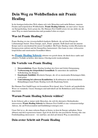 Dein Weg zu Wohlbefinden mit Pranic Healing