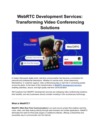 WebRTC Development Services_ Transforming Video Conferencing Solutions