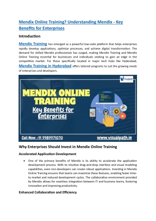 Mendix Training | Mendix Online Training Institute in Hyderabad