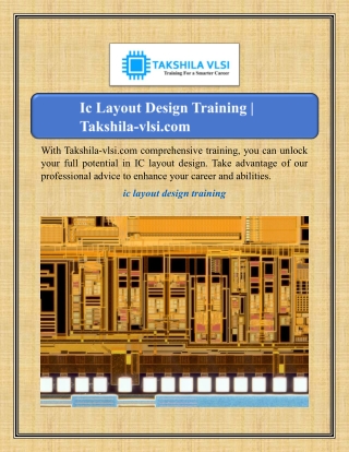 Ic Layout Design Training | Takshila-vlsi.com