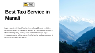 Best Taxi Service in Manali