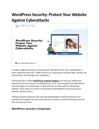 WordPress Security: Protect Your Website Against Cyberattacks