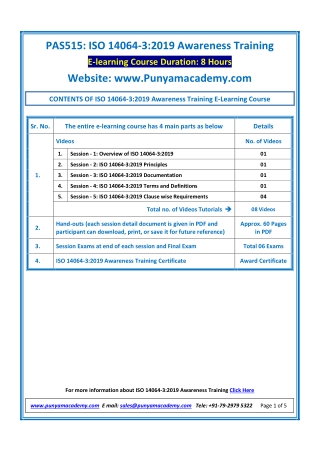 ISO 14064 Awareness Training