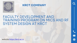 Faculty Development and Training Program on MICs and RF System Design at KRCT