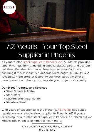 AZ Metals – Your Top Steel Supplier in Phoenix