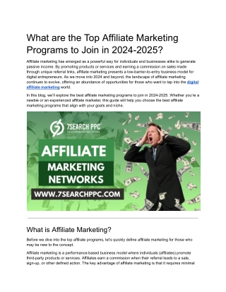 What are the Top Affiliate Marketing Programs to Join in 2024-2025?
