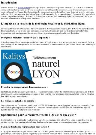 L'impact de la voix et de la recherche vocale sur le marketing digital