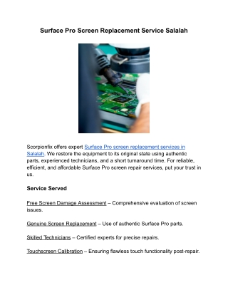 Surface Pro Screen Replacement Service Salalah