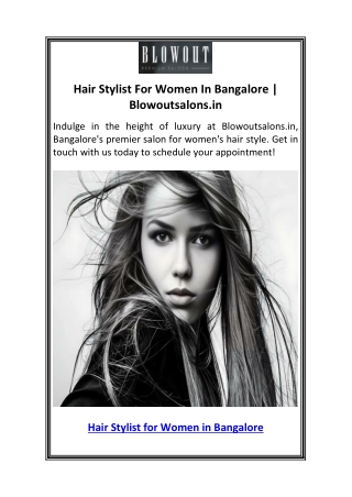 Hair Stylist For Women In Bangalore  Blowoutsalons.in.pdf3