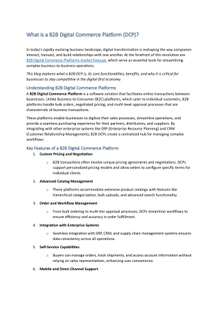 What is a B2B Digital Commerce Platform