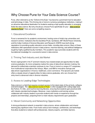 Data Science Course in Pune