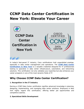 CCNP Data Center Certification in New York_ Elevate Your Career
