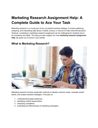 Marketing Research Assignment Help_ A Complete Guide to Ace Your Task