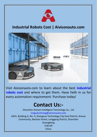 Industrial Robots Cost  Aivisonauto.com