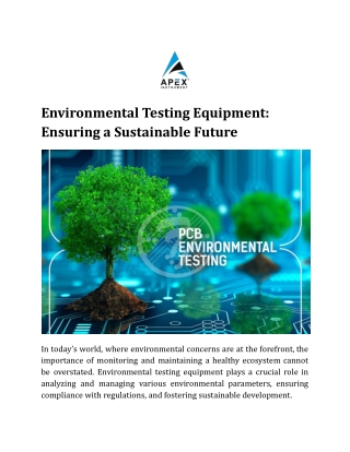 Environmental Testing Equipment_ Ensuring a Sustainable Future