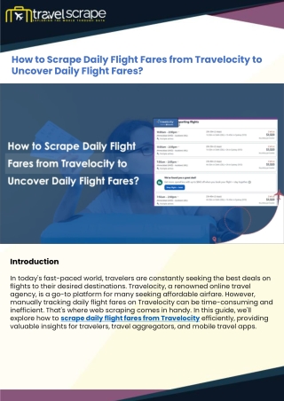 How to Scrape Daily Flight Fares from Travelocity to Uncover Daily Flight Fares