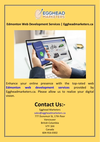 Edmonton Web Development Services  Eggheadmarketers.ca
