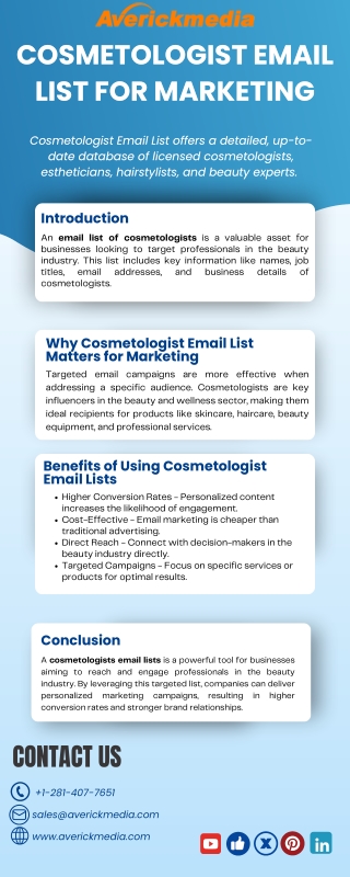 Cosmetologist Email List for Marketing