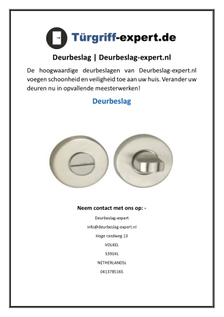 Deurbeslag  Deurbeslag-expert.nl