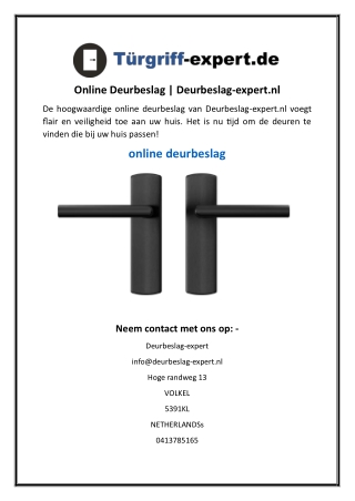 Online Deurbeslag  Deurbeslag-expert.nl