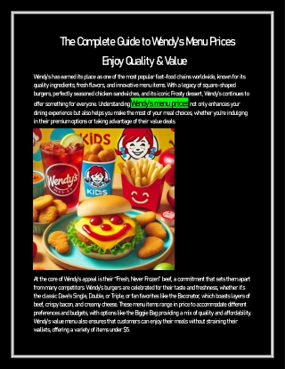 The Complete Guide to Wendy's Menu Prices