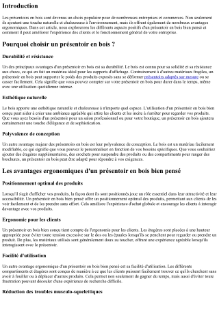 Les avantages ergonomiques d'un présentoir en bois bien pensé