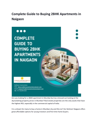 Complete Guide to Buying 2BHK Apartments in Naigaon