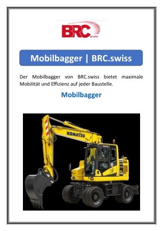 Mobilbagger  BRC.swiss