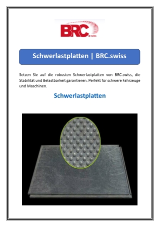 Schwerlastplatten  BRC.swiss