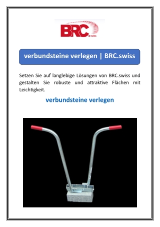 verbundsteine verlegen  BRC.swiss