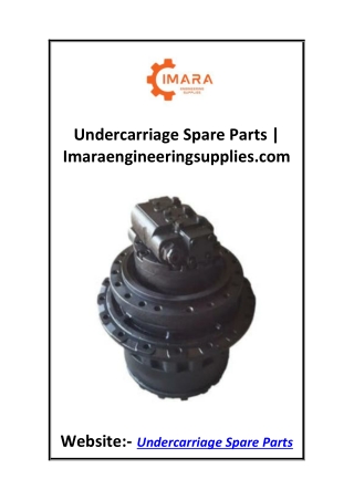 Undercarriage Spare Parts  Imaraengineeringsupplies.com
