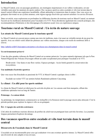 “Des vacances sportives entre escalade et vélo tout terrain dans le massif centr