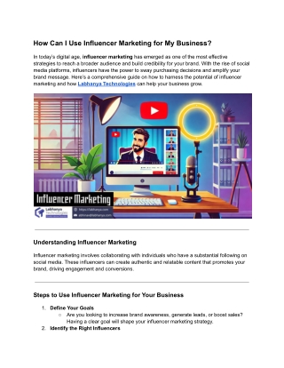 How Can I Use Influencer Marketing for My Business