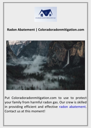 Radon Abatement  Coloradoradonmitigation.com