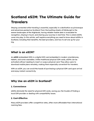 Scotland eSIM_ The Ultimate Guide for Travelers