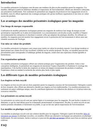 Les meubles présentoirs écologiques : une tendance à suivre pour les magasins