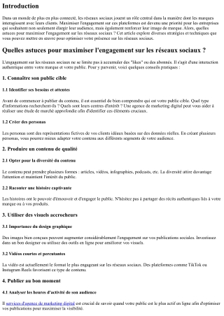 Quelles astuces pour maximiser l'engagement sur les réseaux sociaux ?